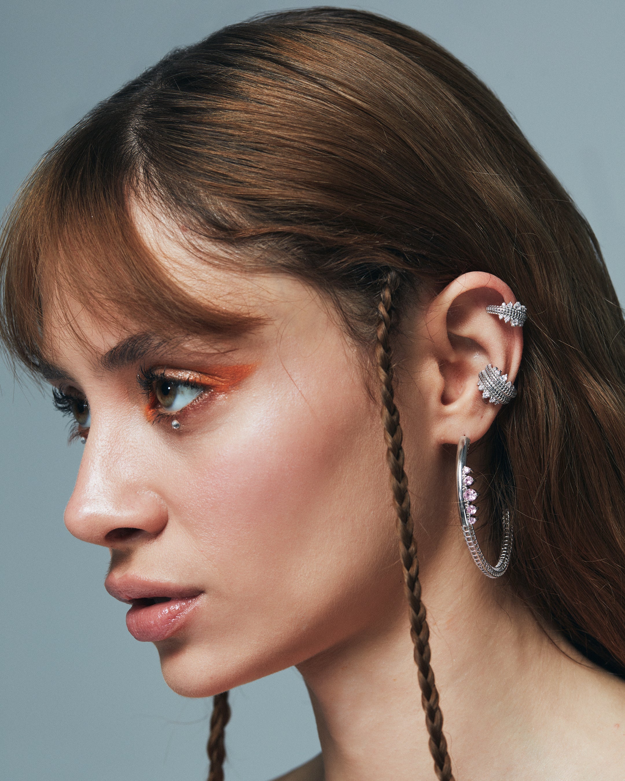 925 Ayar Gümüş Deliksiz Sıkıştırmalı Ear Cuff Kıkırdak Küpe 