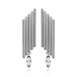 Amalfi Earrings - Platinum Plated Silver - White Zircon Stone