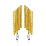 Amalfi Earrings - Gold Plated Silver - White Zircon Stone