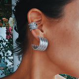 Brava Hoop Earrings - Platinum Plated Silver