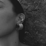 Brava Hoop Earrings - Platinum Plated Silver