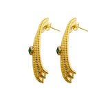 Furore Earrings - Gold Plated Silver - Green Zircon Stone