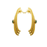 Furore Earrings - Gold Plated Silver - Green Zircon Stone