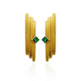 Furore Earrings - Gold Plated Silver - Green Zircon Stone