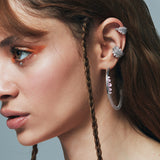 Ethereal Hoop Earrings - Platinum Plated Silver