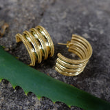 Brava Hoop Earrings - Gold Plated Silver